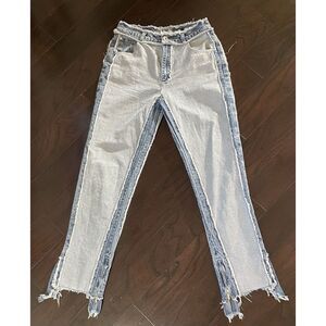 Maniere De Voir Inside Out Denim Jeans Size 12 Distressed Women's
